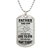Father and Son Gift, Custom Dog Tag Necklace for Son, Unique Engraved Jewelry Gift for Birthday, Graduation, or Christmas